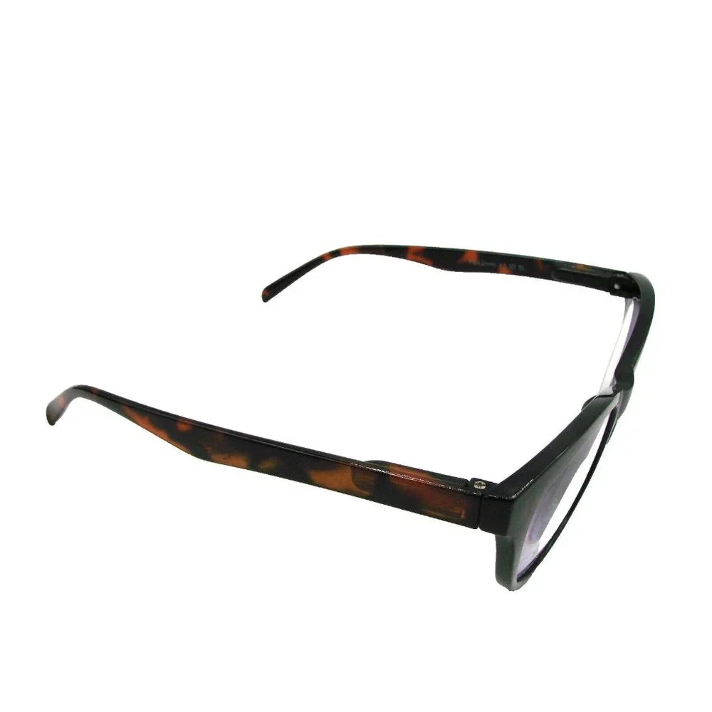 Black and Tortoise Full Rim Reading Eyeglasses PD62mm +3.50 BL Soft Case Unisex